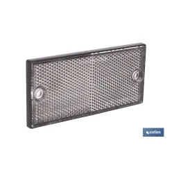 CATADIÓPTRICO RECTANGULAR BLANCO 106 X 50 MM CON AGUJERO SIN TORNILLO