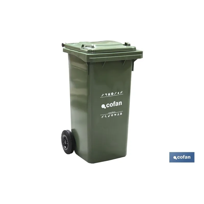 CONTENEDOR 2 RUEDAS 120 LITROS COLOR VERDE
