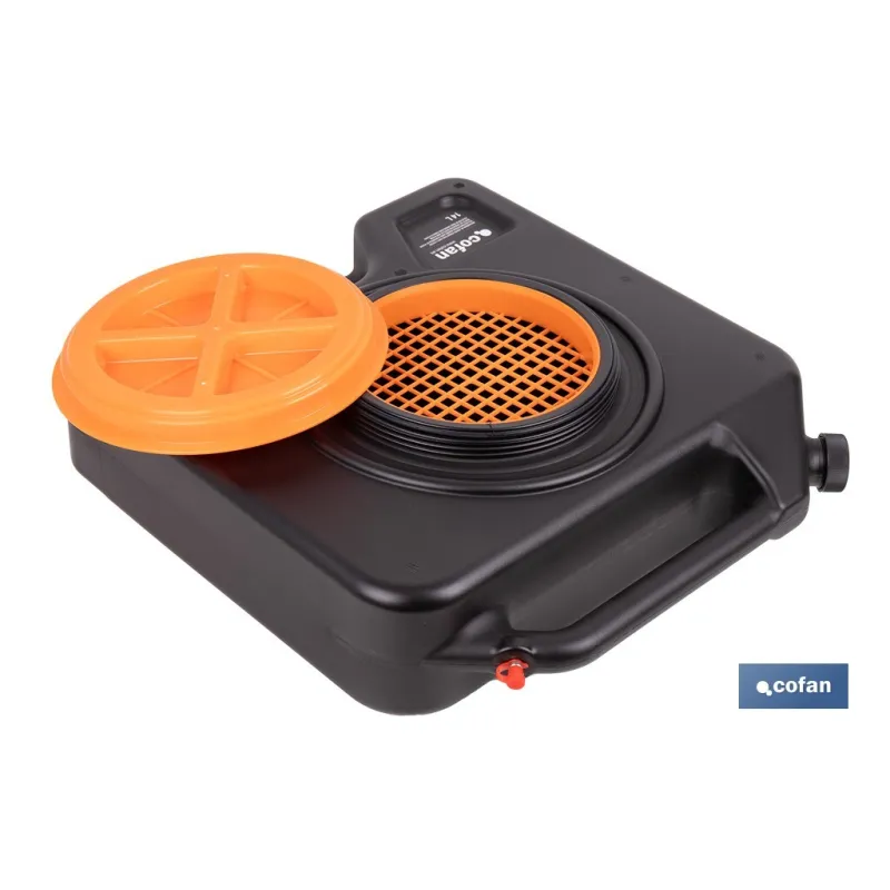 RECOGEDOR DE ACEITE USADO CON TAPA Y FILTRO 14 L