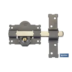 CERROJO LLAVE/LLAVE PINTADO GRIS L/105 - 70 mm