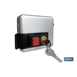 Cerradura eléctrica+cerradero C/ Pulsador- Derecha
