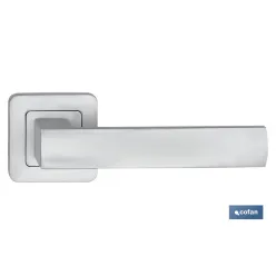 JUEGO MANIVELA ALUMINIO BERLÍN ROSETA CUADRADA NIQUEL