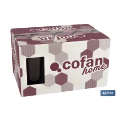 PACK 6 VASOS ALTO VIDRIO 47 CL COLOR PURPURA MODELO JADE