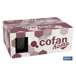 PACK 6 VASOS DE AGUA VIDRIO 30,5 CL COLOR AZUL MODELO JADE