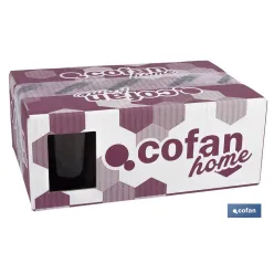 PACK 6 VASOS DE AGUA VIDRIO 30,5 CL COLOR PURPURA MODELO JADE