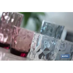 PACK 6 VASOS DE AGUA VIDRIO 30,5 CL COLOR PURPURA MODELO JADE