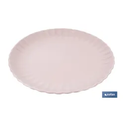 VAJILLA DE PORCELANA EN RELIEVE COLOR ROSA NUDE ESMALTADO 16 PIEZAS