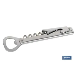 SACACORCHOS DE ACERO INOXIDABLE CON ABRIDOR 14 CM