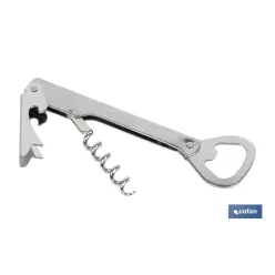 SACACORCHOS DE ACERO INOXIDABLE CON ABRIDOR 14 CM