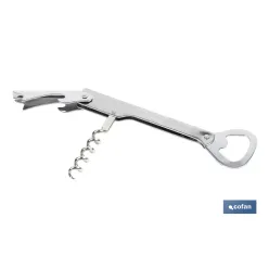 SACACORCHOS DE ACERO INOXIDABLE CON ABRIDOR 14 CM