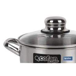 CACEROLA INOX INDUC. 1.3L MODELO POLENTA T/ VIDRIO Ø160 MM