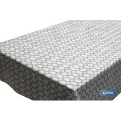 ROLLO MANTEL ANTIMANCHAS 1,40 x 25m 50% ALG/50% PVC. HEXAGONOS