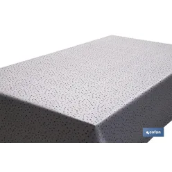ROLLO MANTEL ANTIMANCHAS 1,40 x 25m 50% ALG/50% PVC.PUNTOS