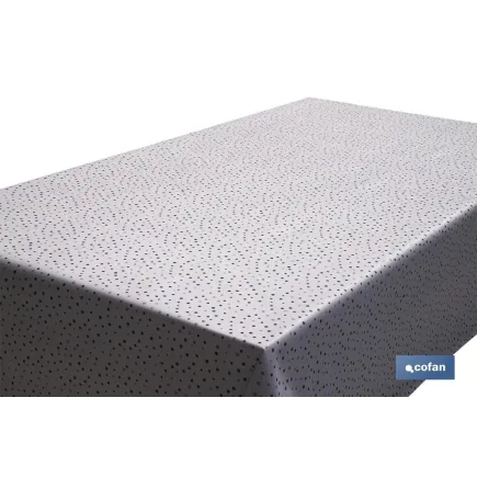 ROLLO MANTEL ANTIMANCHAS 1,40 x 25m 50% ALG/50% PVC.PUNTOS