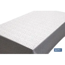 ROLLO MANTEL ANTIMANCHAS 1,40 x 25m 50% ALG/50% PVC.PUNTOS