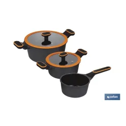 BATERÍA COCINA 3 PIEZAS FULL INDUCTION ALUMINIO FUNDIDO OLIVIER