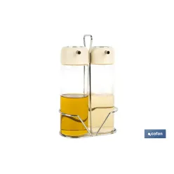 SET DE ACEITERA Y VINAGRERA  GAMA LAUREL COLOR BEIGE