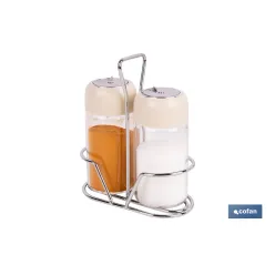 SET DE SALERO Y PIMENTERO GAMA LAUREL COLOR BEIGE