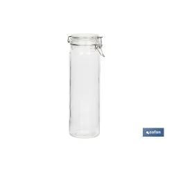 SET 4  FRASCOS CRISTAL+ CLIP ACERO 2100ML,1500ML,1150ML,750ML