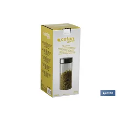 FRASCO BOROSILICATO+ACERO MODELO CICER 1300ML 22.5 X 10  CM