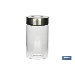 FRASCO BOROSILICATO+ACERO MODELO CICER 1000 ML 18.5 X 10 CM