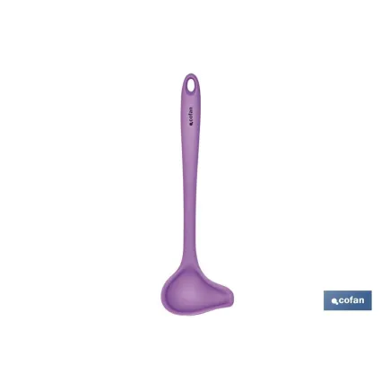 CUCHARA SALSA DE SILICONA MORADA MODELO VERGINI 27 X 8 CM