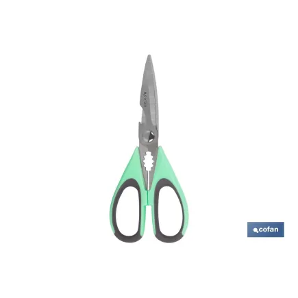 TIJERAS VERDES DE ACERO INOX. MODELO SENA 22 CM