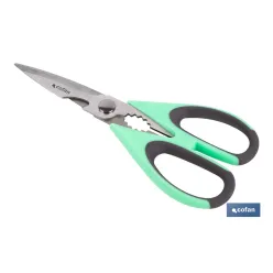 TIJERAS VERDES DE ACERO INOX. MODELO SENA 22 CM