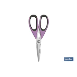 TIJERAS MORADAS DE ACERO INOX. MODELO SENA 22 CM