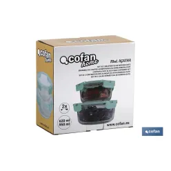 SET DE 2 RECIPIENTES DE BOROSILICATO MODELO AGATHA 620 ML - 950ML