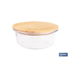 SET DE 2 RECIPIENTES DE BOROSILICATO CON TAPA DE BAMBÚ MODELO PANDA 620 ML - 950 ML