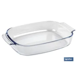 SET DE 2 FUENTES OVALADAS ANCHAS DE VIDRIO BOROSILICATO MODELO BARITINA 2700 ML - 3800 ML