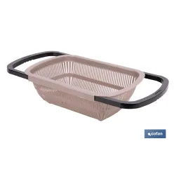 ESCURRIDOR RECTANGULAR EXTENSIBLE MARRÓN 50,5 X 24,5 X 11,5 CM