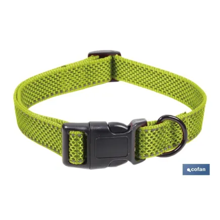 COLLAR PARA PERROS REFLECTANTE VERDE  1,5 X 30-45 CM