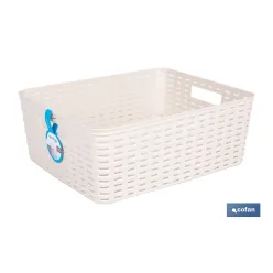 CESTA  MULTIUSOS 12L 36X28X13.5 cm BEIGE venta unitaria