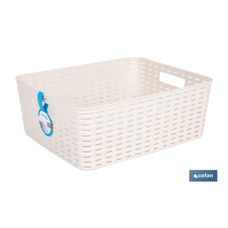 CESTA  MULTIUSOS 12L 36X28X13.5 cm BEIGE venta unitaria