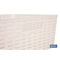 CESTA  MULTIUSOS 12L 36X28X13.5 cm BEIGE venta unitaria