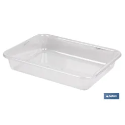 BANDEJA 31.5X23.5X6.5cm MULTIUSOS  TRANSPARENTE venta unitaria