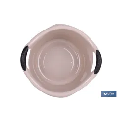 BARREÑO REDONDO  ASAS 15L BEIGE OSCURO  42X39.5X25cm