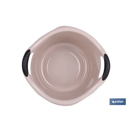 BARREÑO REDONDO  ASAS 15L BEIGE OSCURO  42X39.5X25cm