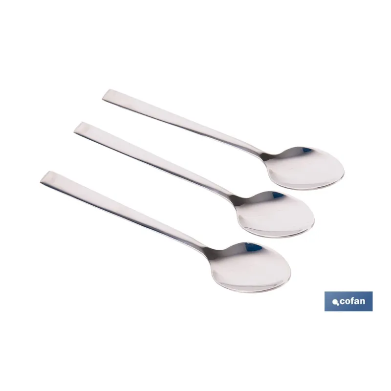 BL 3uds CUCHARA DE TE INOX C-18/10 MODELO BARI 1,5 mm