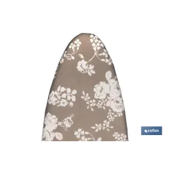 FUNDA TABLA PLANCHAR ACOLCHADA 140X60 FLORES BLANCAS