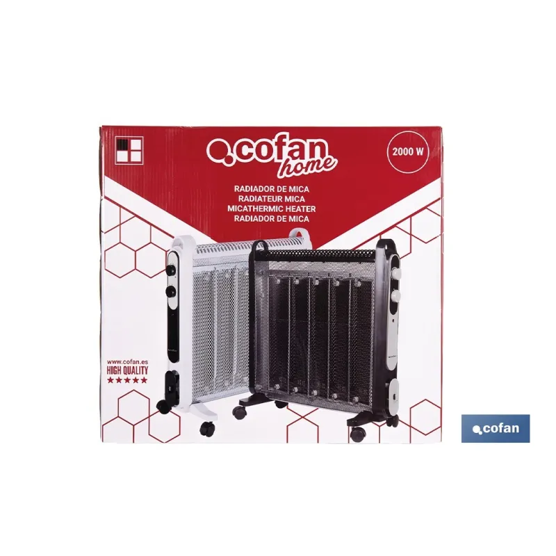 RADIADOR DE MICA BLANCO MODELO ASTANA 2000W