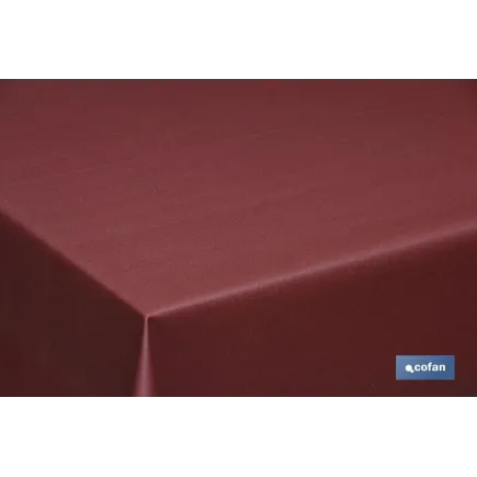 MANTEL ANTIMANCHAS RESINADO CONFECCIONADO 1,40X1,80 M 50 % ALG 50% POL. GRANATE