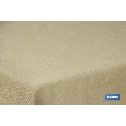 MANTEL ANTIMANCHAS RESINADO CONFECCIONADO 1,40 X 20 M 50 % ALG 50% POL. DORADO