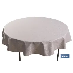 MANTEL REDONDO PÉTALOS ANTIMANCHAS RESINADO JACQUARD CONFECCIONADO 50 % ALGODÓN 50 % POLIÉSTER 1,40 M