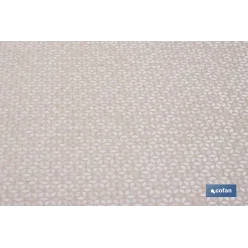 MANTEL REDONDO PÉTALOS ANTIMANCHAS RESINADO JACQUARD CONFECCIONADO 50 % ALGODÓN 50 % POLIÉSTER 1,40 M