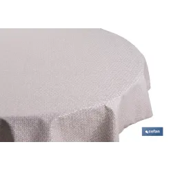 MANTEL REDONDO PÉTALOS ANTIMANCHAS RESINADO JACQUARD CONFECCIONADO 50 % ALGODÓN 50 % POLIÉSTER 1,80 M