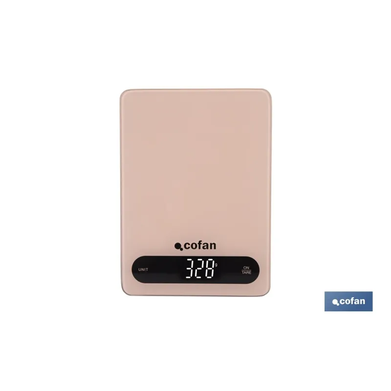BÁSCULA DE COCINA DIGITAL 10 KG COLOR NARANJA PASTEL