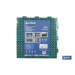 SET DE 4 UDS. LOSETA ALVEOLADA VERDE DE PVC 33 X 33 X 2 CM